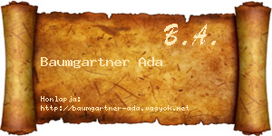 Baumgartner Ada névjegykártya